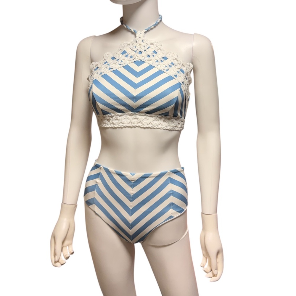 NEW La Gea blue stripped bikini - size small